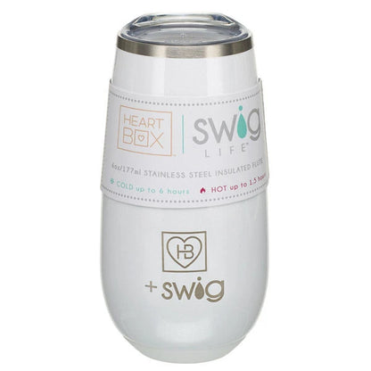 6 oz. HeartBox x Swig Life White Stemless Flute | Build-A-Bear® - US 5143