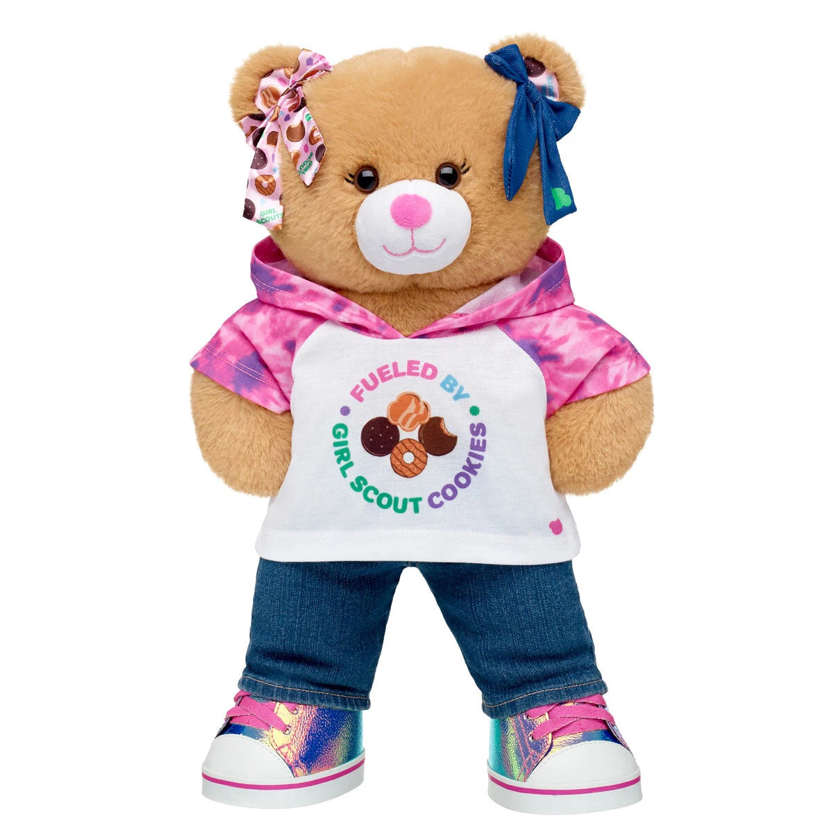 Girl Scout Cookie Teddy Bear Hoodie Gift Set w/ Bows | BAB - US 1785
